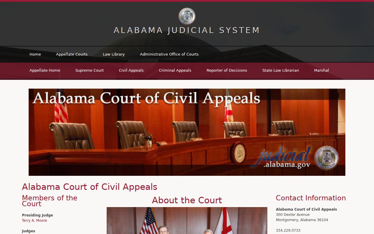 Franklin County civil court dockets and Alabama Court of Civil Appeals page