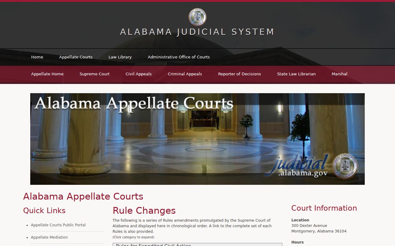 Franklin County court record access through the Alabama court rules library
